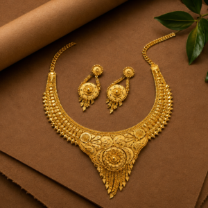 traditional gold plated necklace set for women 4
