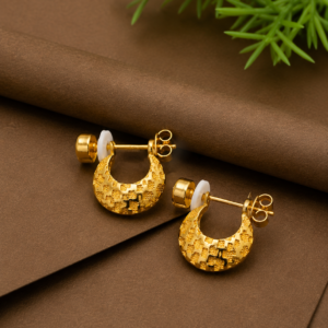 gold plated tex hoop earrings for men