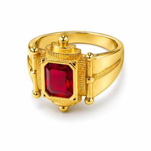 maharaja ruby stone gold plated rin