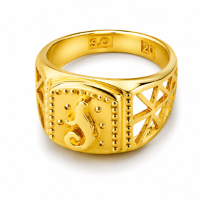 designer initial ring