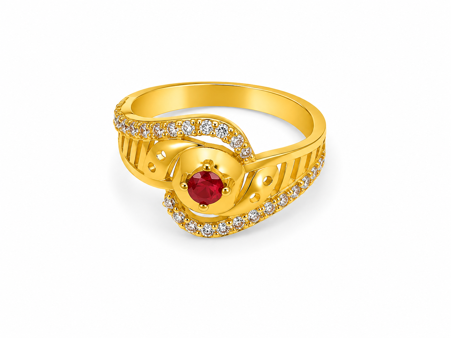 gold plated ruby stone ring for women gold plated ruby stone ring for women