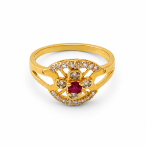 gold plated ruby stone ring for women (copy)