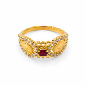 gold plated ruby stone ring for women 1 (copy)