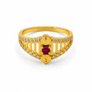gold plated ruby stone ring for women 4