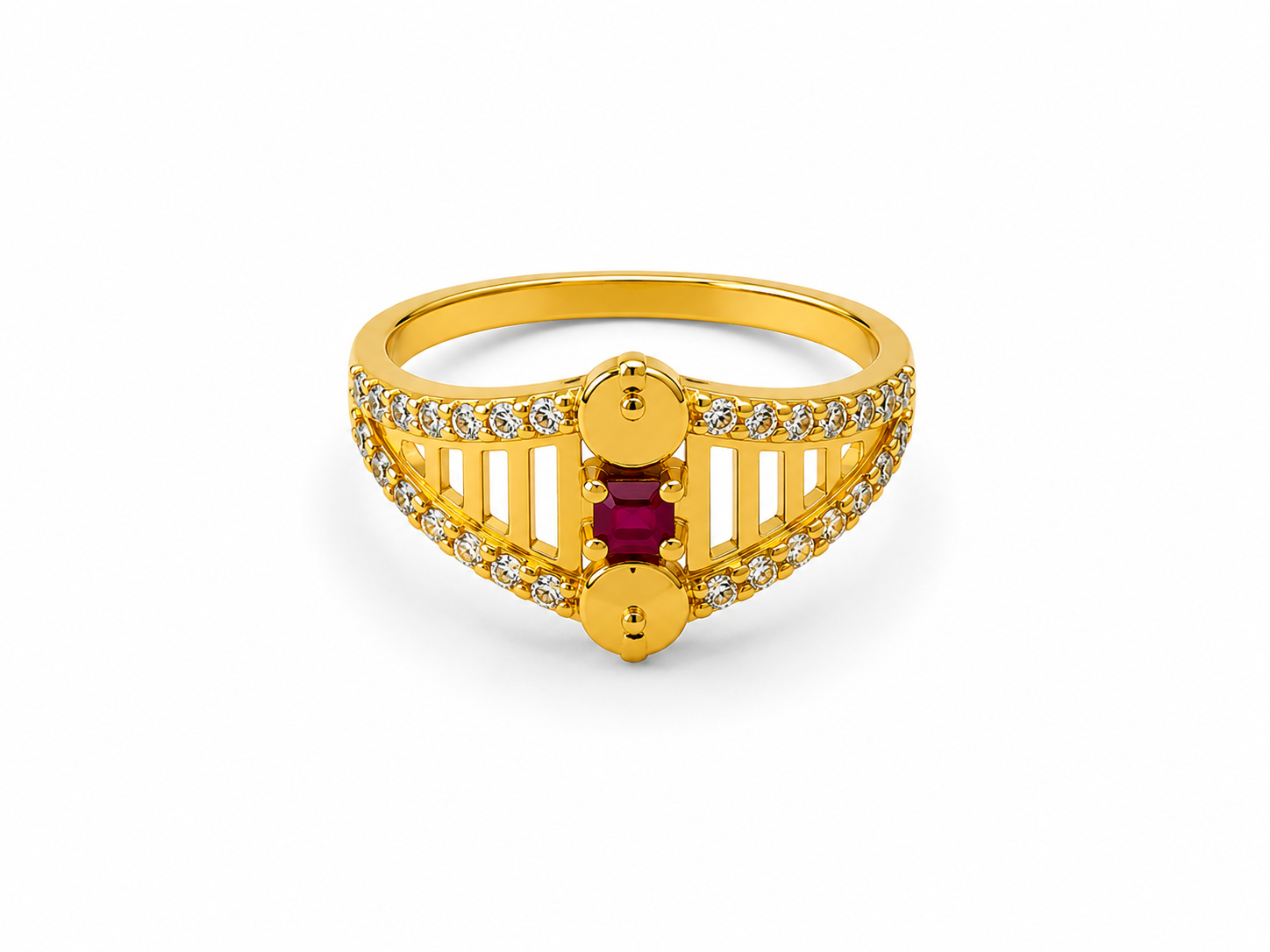 gold plated ruby stone ring for women 4 gold plated ruby stone ring for women 4