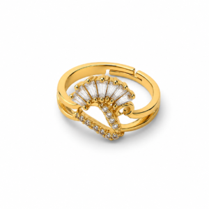 adjustable floral stone ring
