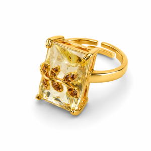 adjustable floral stone ring 34