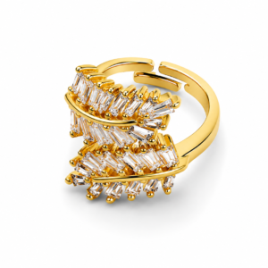 adjustable floral stone ring 37