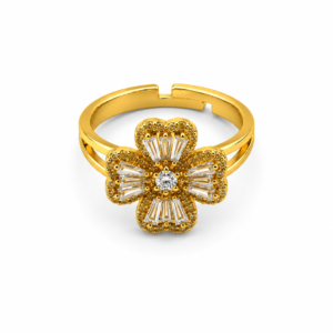 adjustable floral stone ring 37