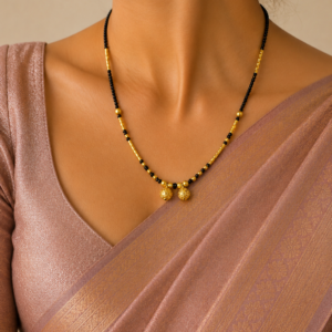Home gold plated black beads short mangalsutra 6 (copy)