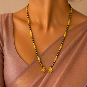 Home gold plated black beads short mangalsutra 4 (copy)