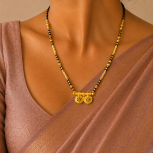 Home gold plated black beads short mangalsutra 5 (copy)