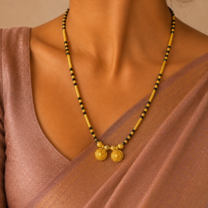 Home gold plated black beads short mangalsutra 6 (copy)