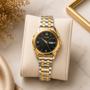 Home Premium Two-Tone Black Dial Analog Watch